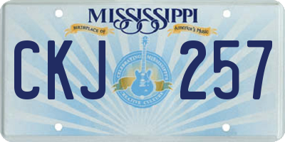 MS license plate CKJ257