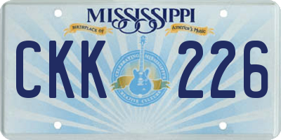 MS license plate CKK226