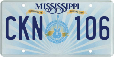 MS license plate CKN106