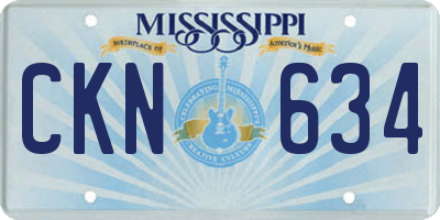 MS license plate CKN634