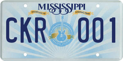 MS license plate CKR001