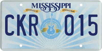 MS license plate CKR015
