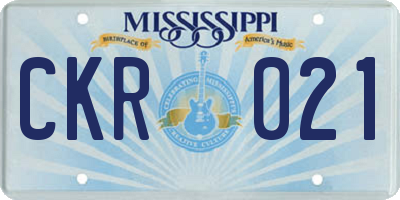 MS license plate CKR021