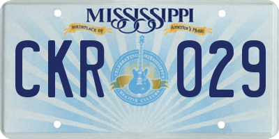 MS license plate CKR029
