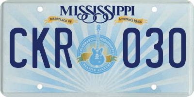 MS license plate CKR030