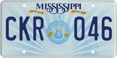 MS license plate CKR046