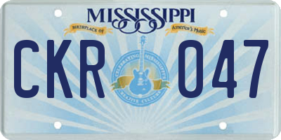 MS license plate CKR047