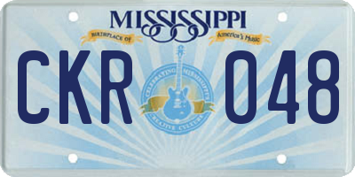 MS license plate CKR048