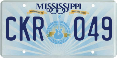 MS license plate CKR049