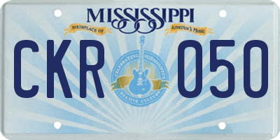 MS license plate CKR050
