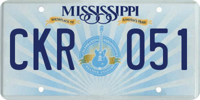 MS license plate CKR051