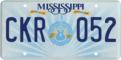 MS license plate CKR052