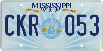 MS license plate CKR053