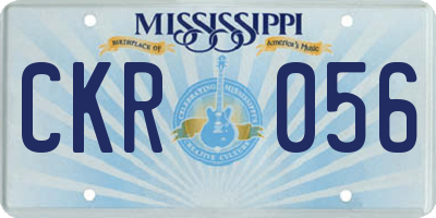 MS license plate CKR056