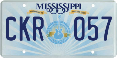 MS license plate CKR057
