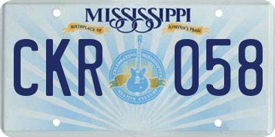 MS license plate CKR058