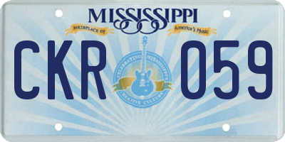 MS license plate CKR059