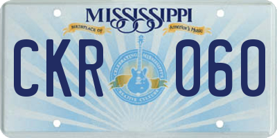 MS license plate CKR060