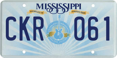 MS license plate CKR061