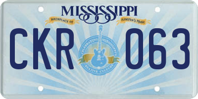 MS license plate CKR063