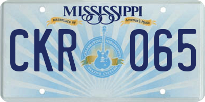MS license plate CKR065