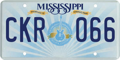 MS license plate CKR066