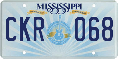 MS license plate CKR068