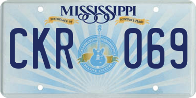 MS license plate CKR069