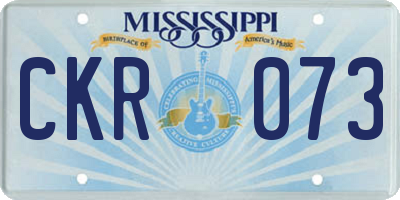 MS license plate CKR073