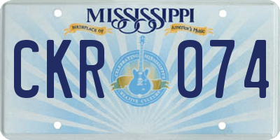 MS license plate CKR074