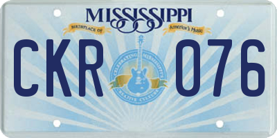 MS license plate CKR076