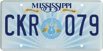 MS license plate CKR079