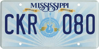 MS license plate CKR080