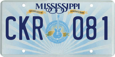 MS license plate CKR081