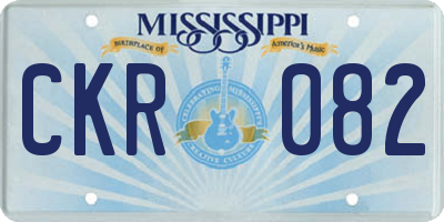 MS license plate CKR082