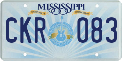 MS license plate CKR083