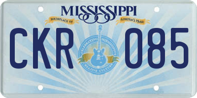 MS license plate CKR085