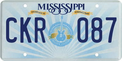 MS license plate CKR087