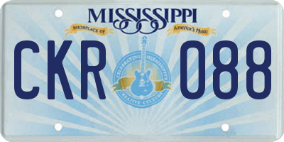 MS license plate CKR088