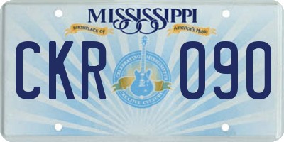 MS license plate CKR090