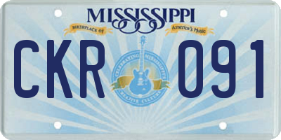 MS license plate CKR091