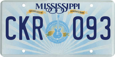 MS license plate CKR093