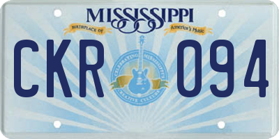MS license plate CKR094