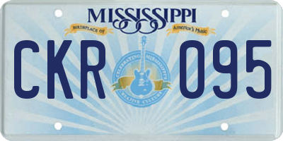 MS license plate CKR095