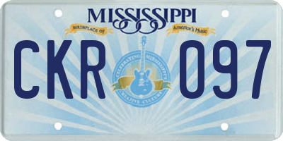 MS license plate CKR097