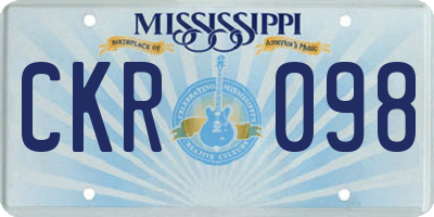 MS license plate CKR098