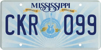 MS license plate CKR099