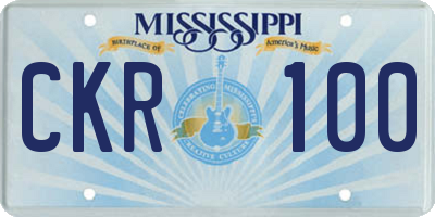 MS license plate CKR100