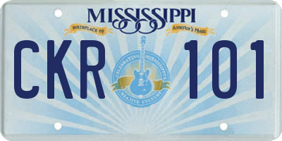 MS license plate CKR101