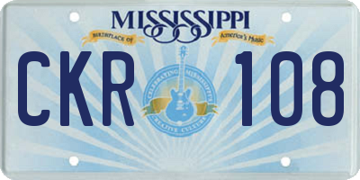 MS license plate CKR108
